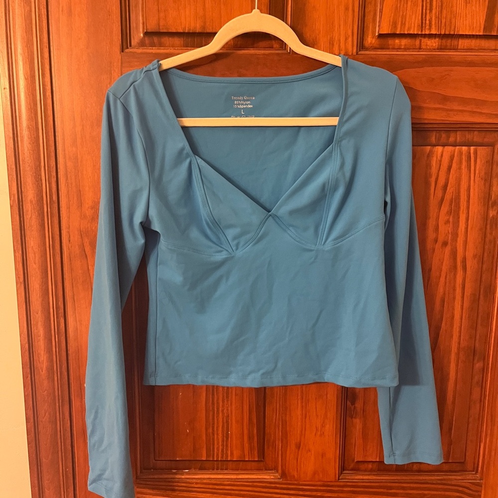 Women's Blue Long Sleeve going out Top